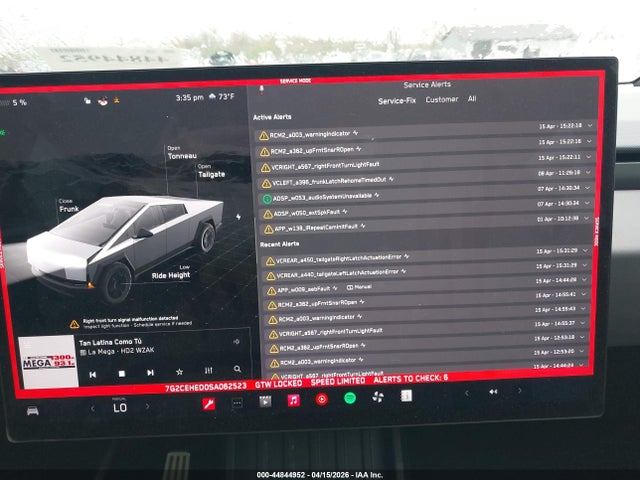 44844952 :رقم المزاد ، 7G2CEHED0SA062523 vin ، 2025 Tesla Cybertruck All-wheel Drive مزاد بيع