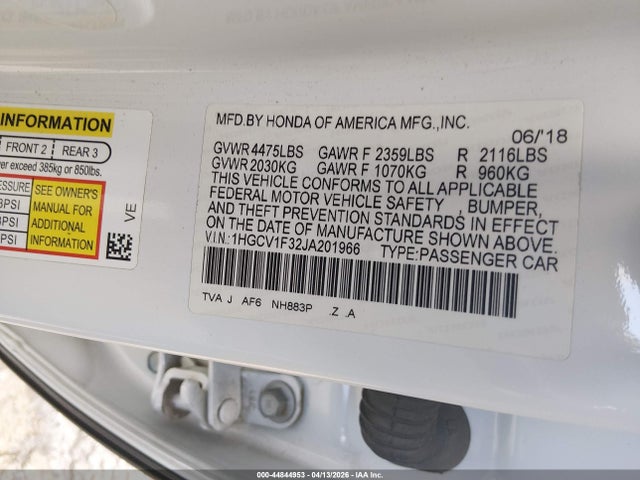 1HGCV1F32JA201966 Honda Accord Sport