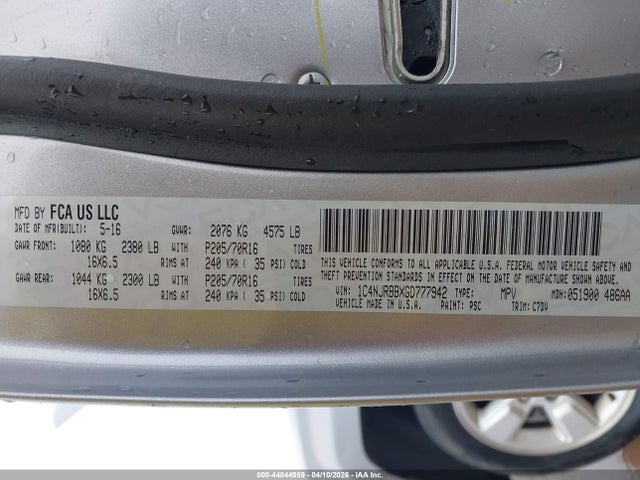 Aukcja sprzedaży 2016 Jeep Patriot Sport, vin: 1C4NJRBBXGD777942, numer aukcji: 44844959