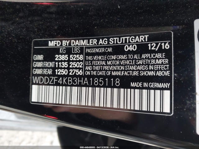 Продаж на аукціоні авто 2017 Mercedes-benz E 300 4matic, vin: WDDZF4KB3HA185118, номер лоту: 44845005
