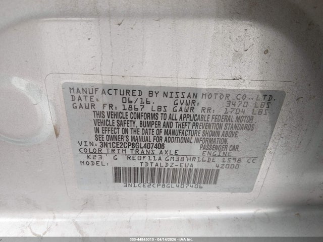 Nissan VERSA NOTE 2016 3N1CE2CP8GL407406 Image 9