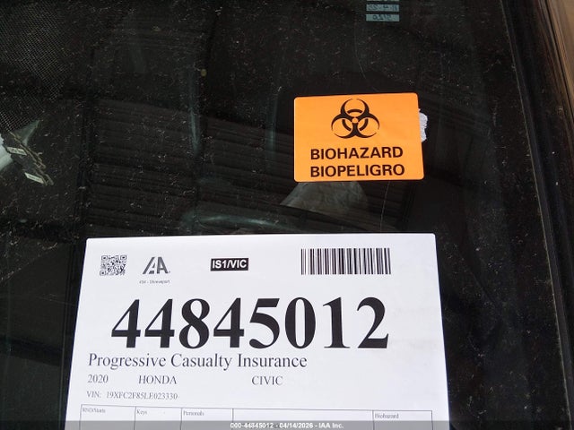 44845012 :رقم المزاد ، 19XFC2F85LE023330 vin ، 2020 Honda Civic Sport مزاد بيع