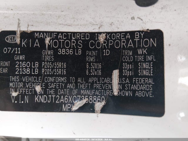 2012 KIA SOUL KNDJT2A6XC7358860 Photo 8
