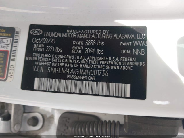 5NPLM4AG1MH001736 Hyundai ELANTRA SEL