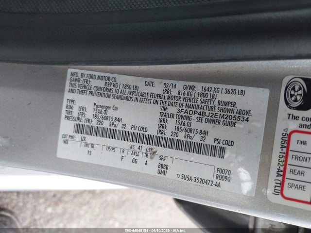 Ford FIESTA SE 2014 3FADP4BJ2EM205534 Image 9