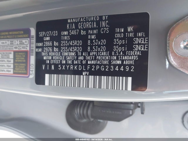 Продажа на аукционе авто 2023 Kia Sorento Sx Prestige, vin: 5XYRKDLF2PG234492, номер лота: 44845182