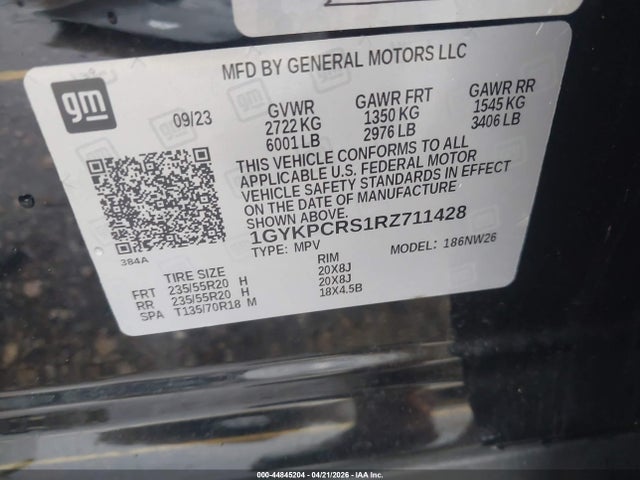 2024 Cadillac Xt6 Fwd Premium Luxury მანქანა იყიდება აუქციონზე, vin: 1GYKPCRS1RZ711428, აუქციონის ნომერი: 44845204