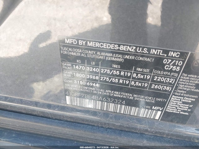 Продаж на аукціоні авто 2011 Mercedes-benz Gl 450 4matic, vin: 4JGBF7BE4BA632324, номер лоту: 44845273