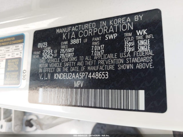 44845338 :رقم المزاد ، KNDEU2AA5P7448653 vin ، 2023 Kia Seltos S مزاد بيع