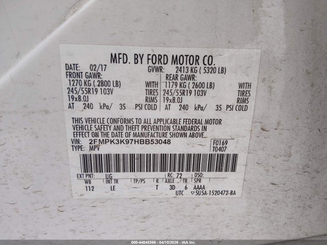 2017 FORD EDGE 2FMPK3K97HBB53048 Photo 8
