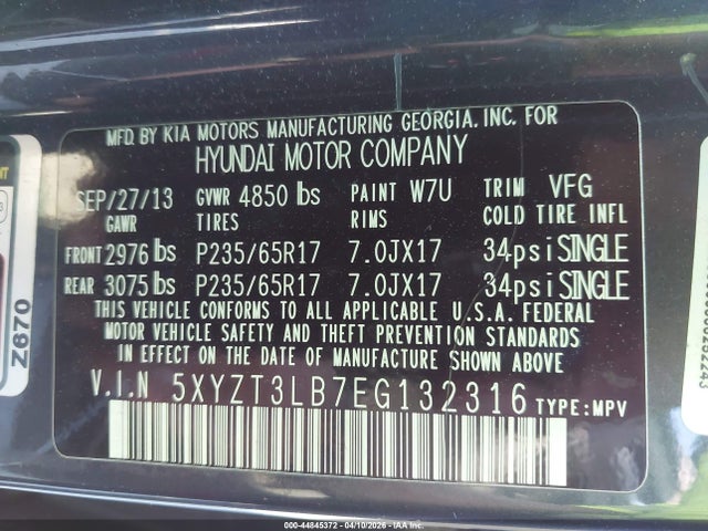 Продаж на аукціоні авто 2014 Hyundai Santa Fe Sport 2.4l, vin: 5XYZT3LB7EG132316, номер лоту: 44845372