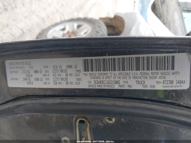 Aukcja sprzedaży 2018 Ram 2500 Tradesman  4x4 6'4 Box, vin: 3C6UR5CL3JG315065, numer aukcji: 44845465