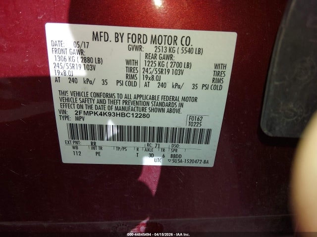 Ford Edge Titanium 2017 2FMPK4K93HBC12280 Image 9