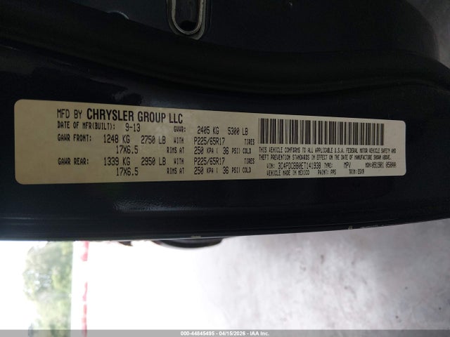 Продаж на аукціоні авто 2014 Dodge Journey Sxt, vin: 3C4PDCBB0ET141938, номер лоту: 44845495