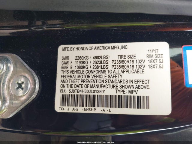 2018 ACURA RDX 5J8TB4H30JL013801 Photo 8
