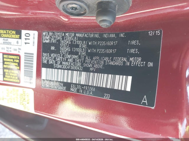 Toyota Sienna Le 8 Passenger 2015 5TDKK3DC4FS690432 Image 9
