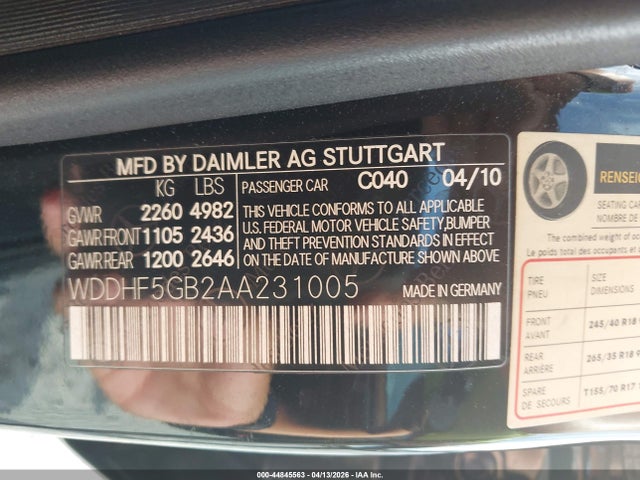 Продаж на аукціоні авто 2010 Mercedes-benz E 350, vin: WDDHF5GB2AA231005, номер лоту: 44845563
