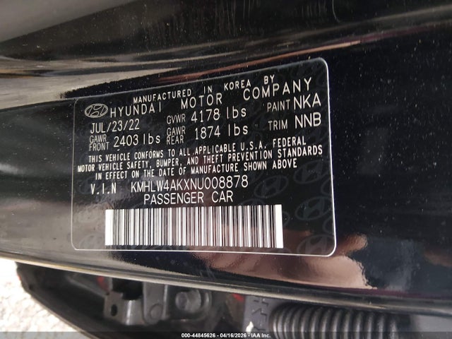 Aukcja sprzedaży 2022 Hyundai Elantra N, vin: KMHLW4AKXNU008878, numer aukcji: 44845626