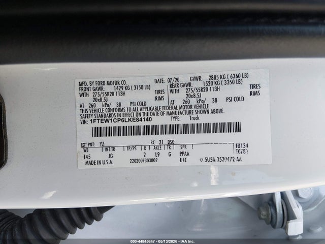 1FTEW1CP6LKE84140 Ford F-150 Xl
