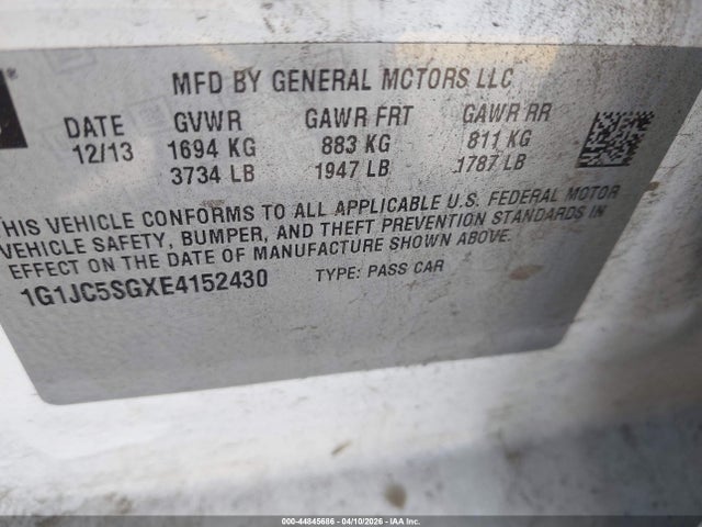 1G1JC5SGXE4152430 Chevrolet Sonic Lt Auto