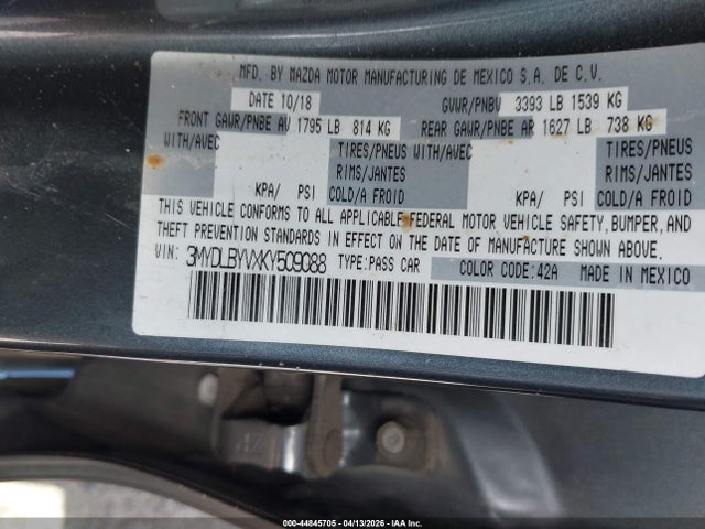 3MYDLBYVXKY509088 Toyota YARIS L