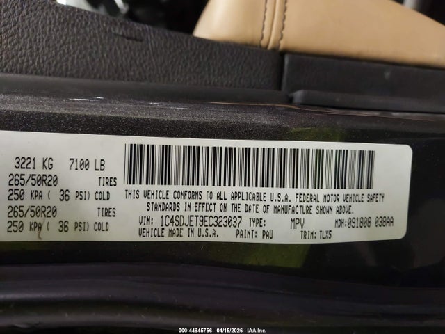 Продажа на аукционе авто 2014 Dodge Durango Citadel, vin: 1C4SDJET9EC323037, номер лота: 44845756