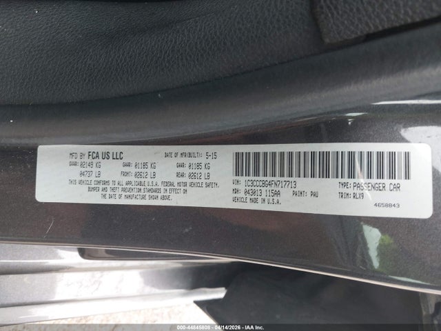 Продажа на аукционе авто 2015 Chrysler 200 S, vin: 1C3CCCBG4FN717713, номер лота: 44845808