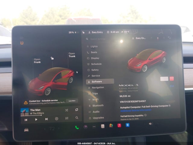 5YJ3E1EB2NF124567 Tesla Model 3 Long Range Dual Motor All-wheel Drive