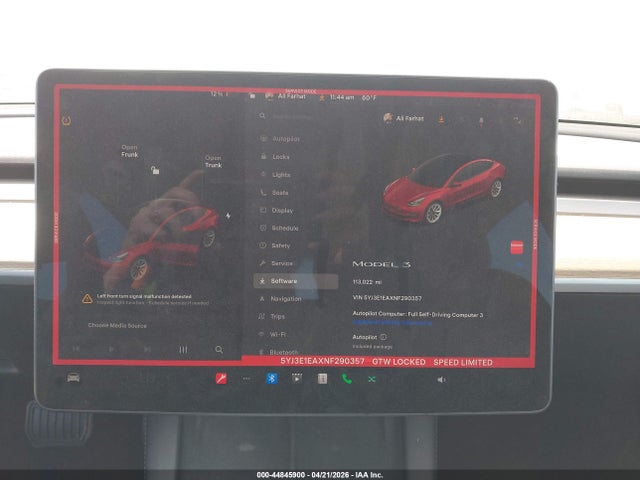Продаж на аукціоні авто 2022 Tesla Model 3 Rear-wheel Drive, vin: 5YJ3E1EAXNF290357, номер лоту: 44845900
