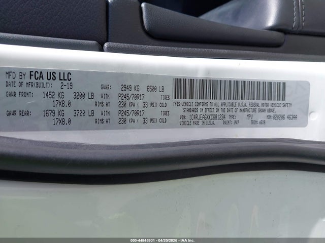 1C4RJEAGXKC681234 Jeep Grand Cherokee Laredo 4x2