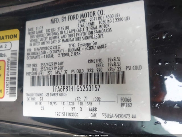 2016 FORD MUSTANG 1FA6P8TH1G5253157 Photo 8