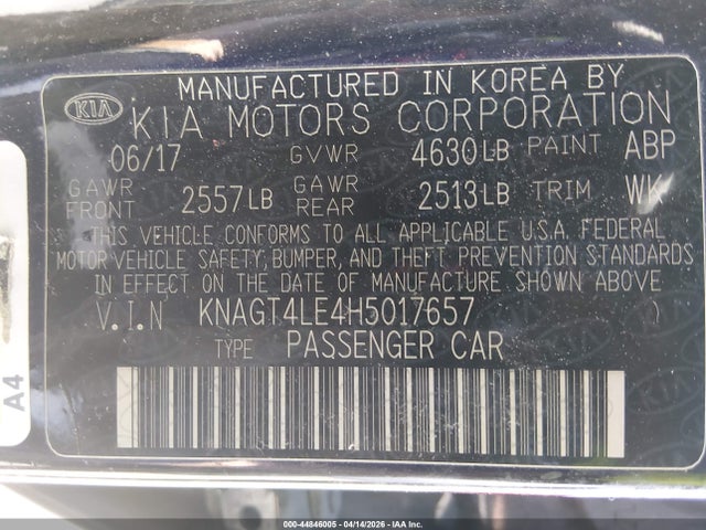 KIA OPTIMA HYBRID 2017 KNAGT4LE4H5017657 Image 9