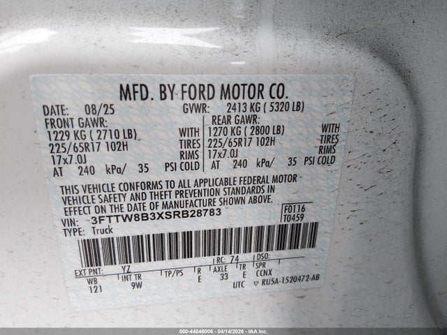 Ford Maverick Xl 2025 3FTTW8B3XSRB28783 Image 9