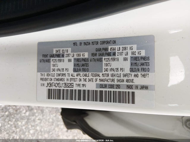 Aukcja sprzedaży 2018 Mazda Cx-5 Touring, vin: JM3KFACM3J1358269, numer aukcji: 44846017
