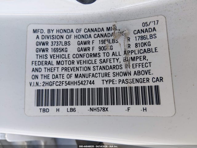 Honda Civic Lx 2017 2HGFC2F54HH542744 Image 9