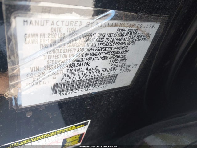 3N8AP6CA0SL341142 Nissan Kicks Sv Fwd