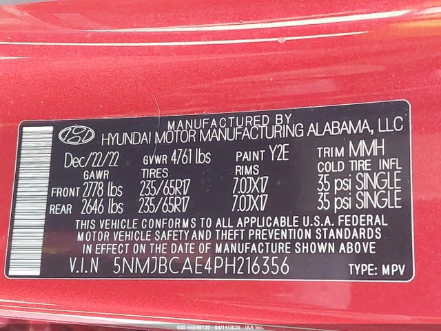 2023 HYUNDAI TUCSON 5NMJBCAE4PH216356 Photo 8