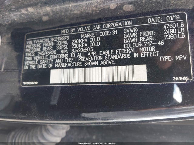 YV4AC2HL3K2118876 Volvo Xc40 T4 Inscription