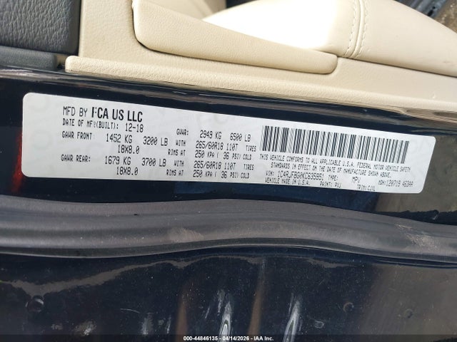 Aukcja sprzedaży 2019 Jeep Grand Cherokee Limited 4x4, vin: 1C4RJFBG0KC635951, numer aukcji: 44846135