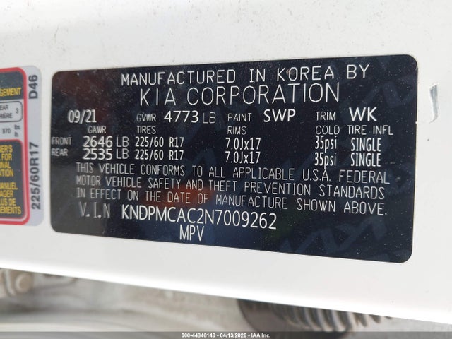 KIA Sportage Lx 2022 KNDPMCAC2N7009262 Image 9