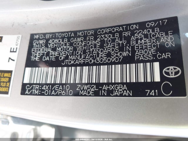 Toyota Prius Prime Premium 2017 JTDKARFP0H3050907 Image 9