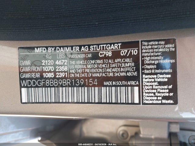 Продажа на аукционе авто 2011 Mercedes-benz C 300 Luxury 4matic/sport 4matic, vin: WDDGF8BB9BR139154, номер лота: 44846231
