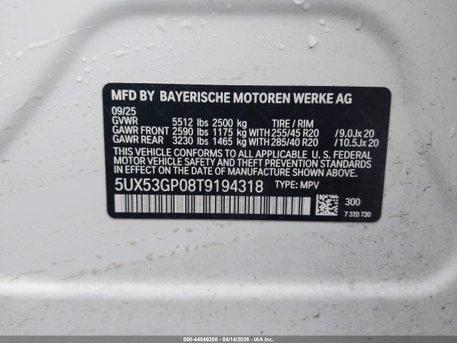 5UX53GP08T9194318 BMW X3 30 Xdrive