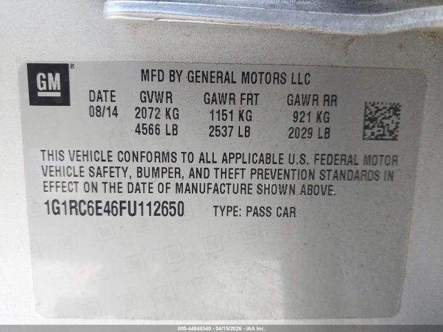 2015 CHEVROLET VOLT 1G1RC6E46FU112650 Photo 8