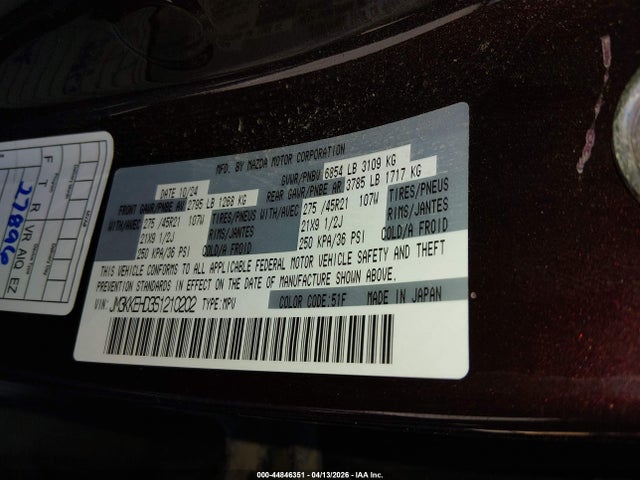 Продаж на аукціоні авто 2025 Mazda Cx-90 3.3 Turbo Premium Plus Package, vin: JM3KKEHD3S1210202, номер лоту: 44846351