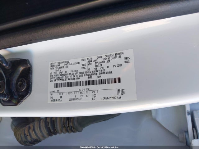 Aukcja sprzedaży 2018 Ford F-150 Xlt, vin: 1FTEW1C57JKG05110, numer aukcji: 44846358