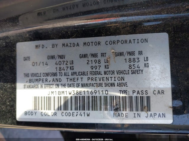 JM1BM1W38E1169110 Mazda Mazda3 S Grand Touring