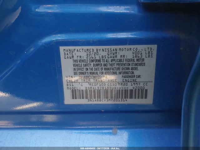 3N1AB8CV3MY201314 Nissan Sentra Sv Xtronic Cvt