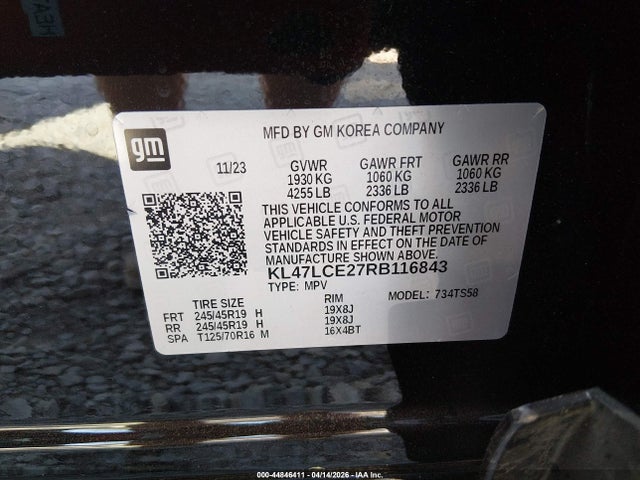 KL47LCE27RB116843 Buick Envista Avenir Fwd