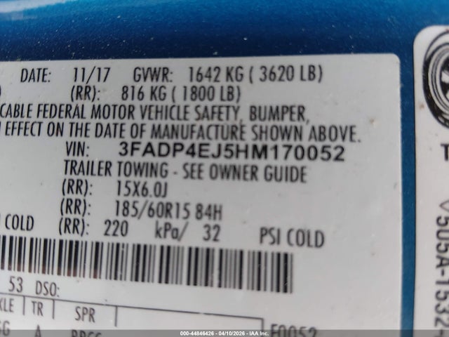 Ford FIESTA SE 2017 3FADP4EJ5HM170052 Image 9